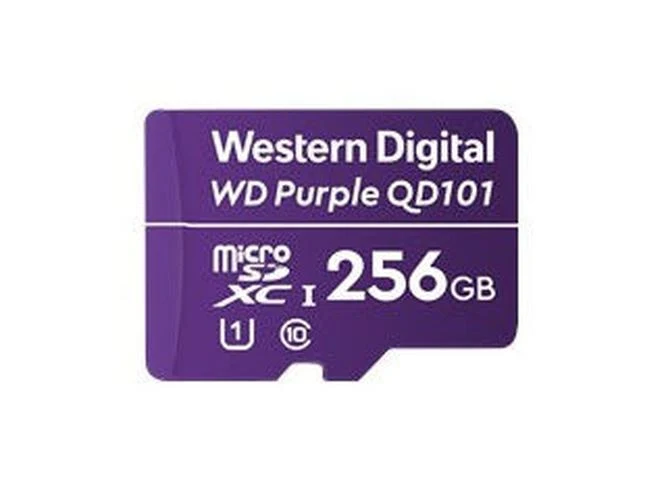 WD Purple SC QD101 256GB microSD-kaart – Voor 24/7 Beveiligingscamera's