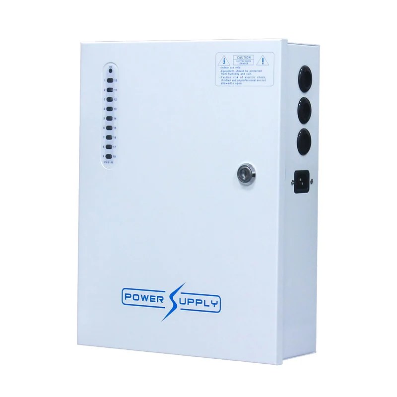 Sortie du boîtier d'alimentation UPS : 12VDC, 18CH, 20A