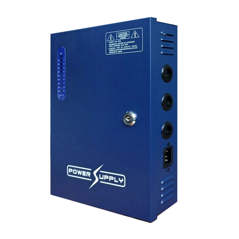 Sortie du boîtier d'alimentation CCTV : 12VDC, 9CH, 10A