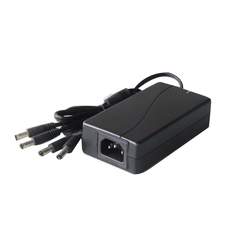 ALIMENTATION POUR CAMÉRAS 12V/5A. 4 SEL. MOD. DE TABLE+CÂBLE AC