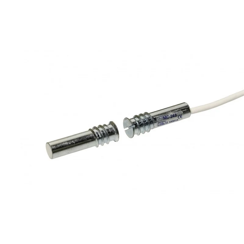 Contact magnétique encastré NC, 2 x NC, câble 2 m, 6 fils