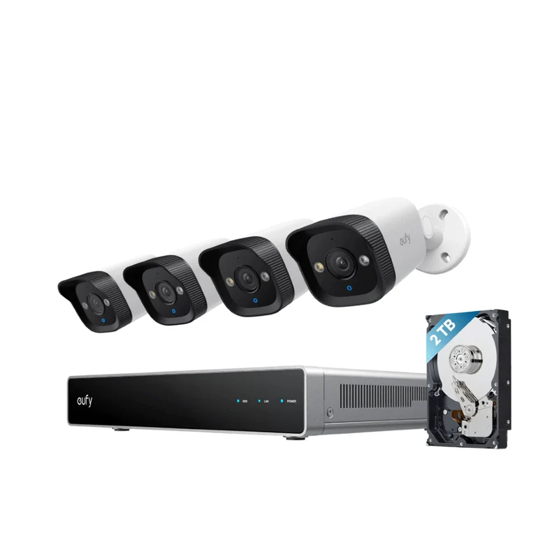 Eufy E40 | 4K | 4x Bullet | 122° | Starlight Kleurennachtzicht | PoE Camerasysteem + NVR 2TB