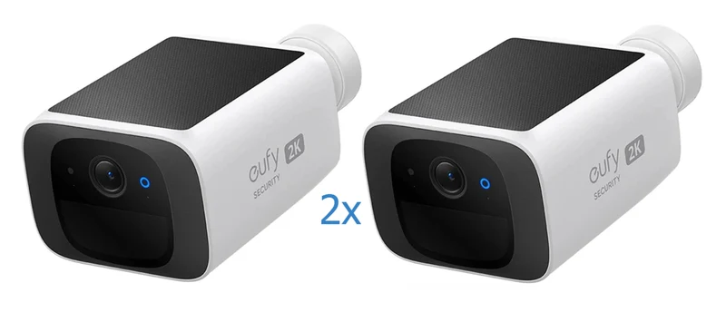 Eufy S220 SoloCam | 2K | Zonnepaneel | 100% Draadloos | AI-Detectie | 8GB Opslag | IP67 | Duopack