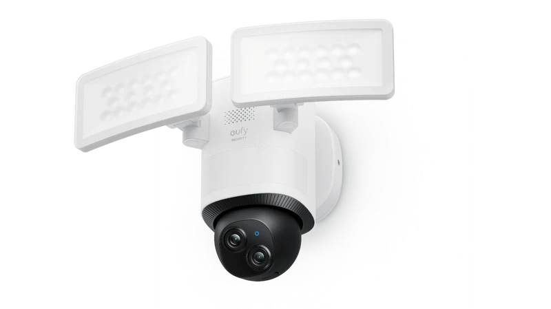 Eufy E340 Floodlight Camera | Dual-Lens 2K+3K | 360° PTZ | 2000 Lumen | AI-Tracking | 24/7 | WiFi 6