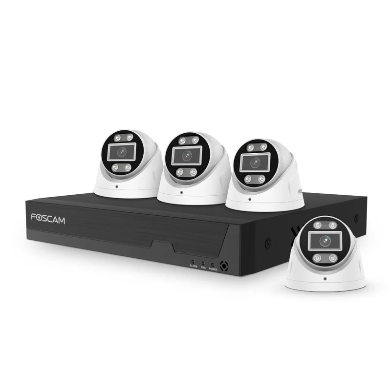 Foscam FN9108E-T4-2T – 5MP PoE NVR Set met 4 Turret Camera's en 2TB