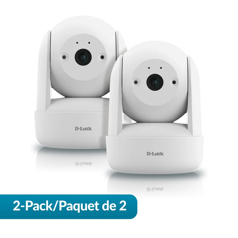 2K Pan & Tilt Wi-Fi 6 Camera (2-Pack) - DCS-6501LH-2PK