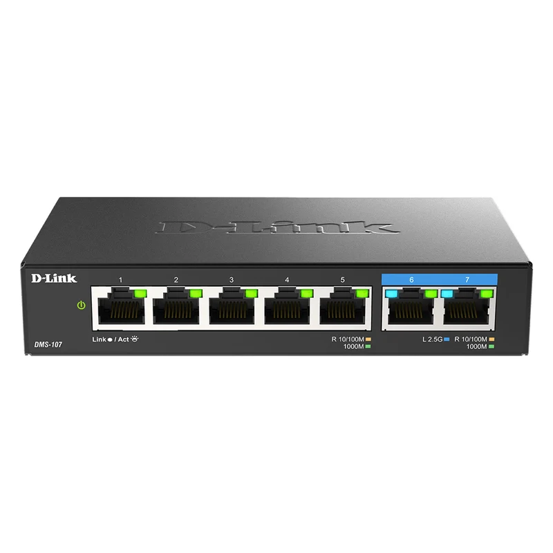 D-Link 7-Port Multi-Gigabit Unmanaged Switch - DMS-107