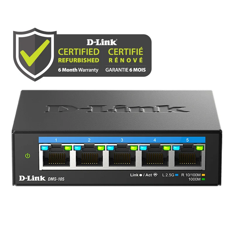 [Certified Refurbished] 5-Port Multi-Gigabit Unmanaged Switch - DMS-105/RE