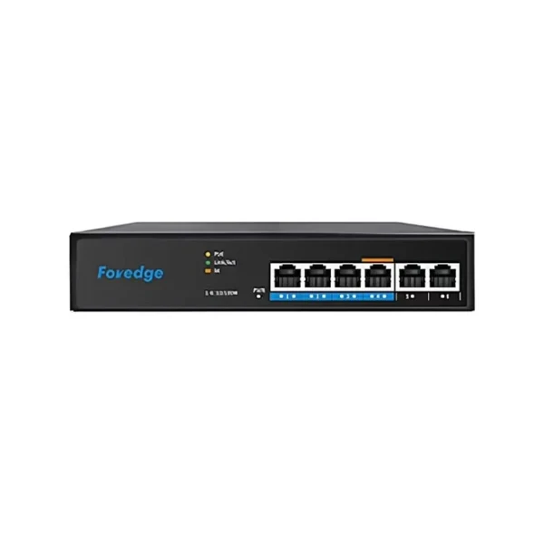 Foregde Unmanged 6-Port Fast Ethernet Switch with 4 Port POE, 65W POE output