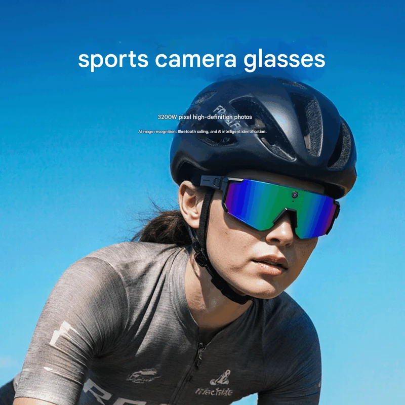 AI Voice Interaction Sports Camera Glasses with 32MP HD Camera Bluetooth Calling & AI Intelligent Recognition