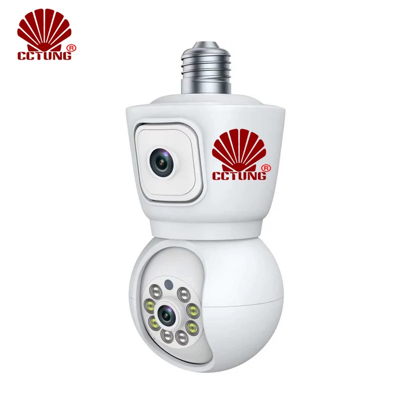 WiFi 360 H.265 Compressed Format Panoramic Light Bulb Camera With 360 Degree Panoramic Picture & E27 Lam Holder