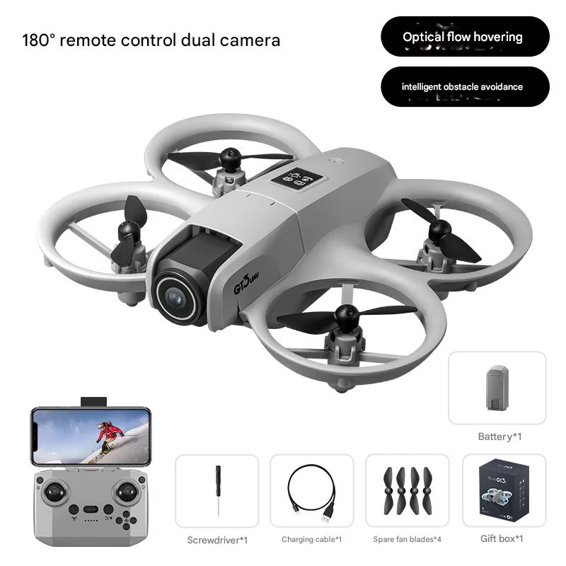 Palm-held Aerial photography aircraft Drone with 4K-Electricaly Adjustable Dual Cameras & Free Mobile APP