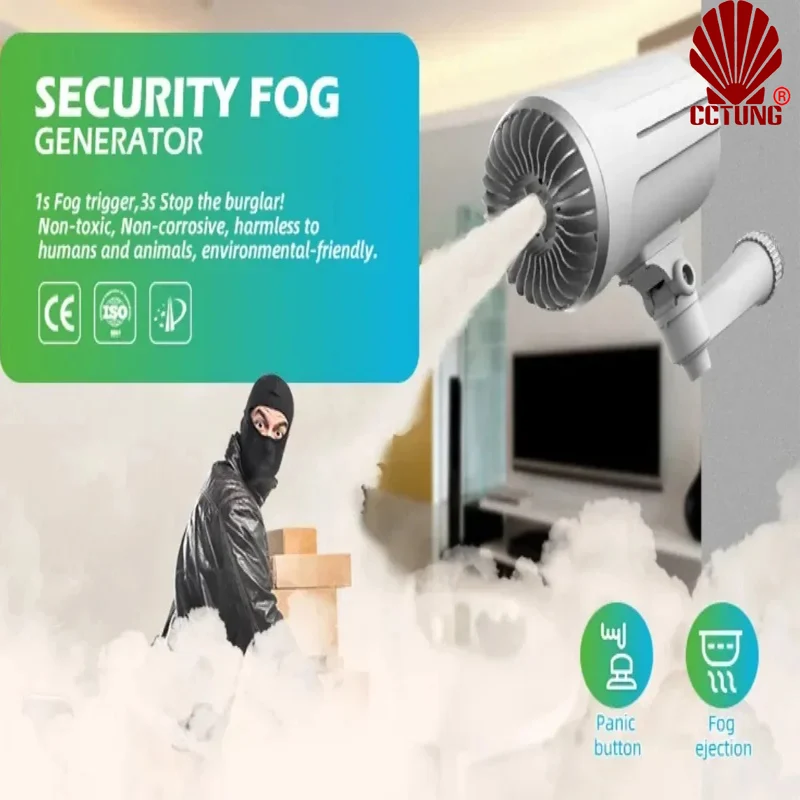Pepper Smoke Cartridge Security Fog Generator Remote Controlling By Free TUYA APP & Panic Button/On Off Switch Triggerred