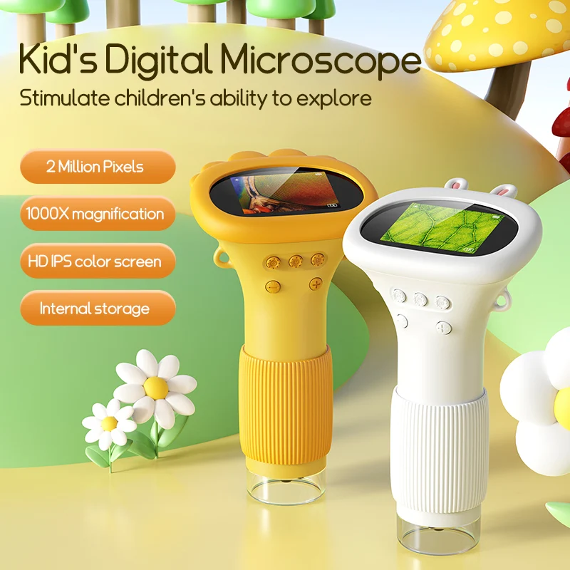 CCT372 Kid's Multifunctional 1000X Magnification Microscope with IPS wide Color Gamut screen for Ultra-clear Color Value