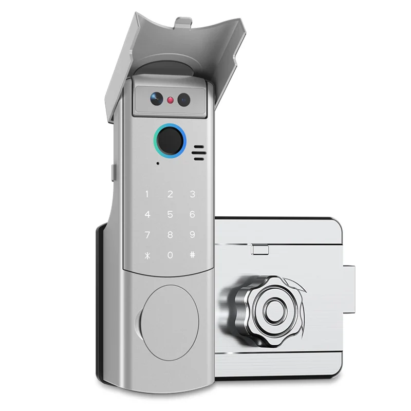 Face Recognition Door lock With Smart Doorbell & 2 Smart Cat's Eye Camera Support Visual Intercom by Tuya Smart Life App
