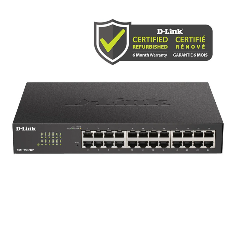 [Certified Refurbished] 24-Port Gigabit Smart Managed Switch - DGS-1100-24V2/RE