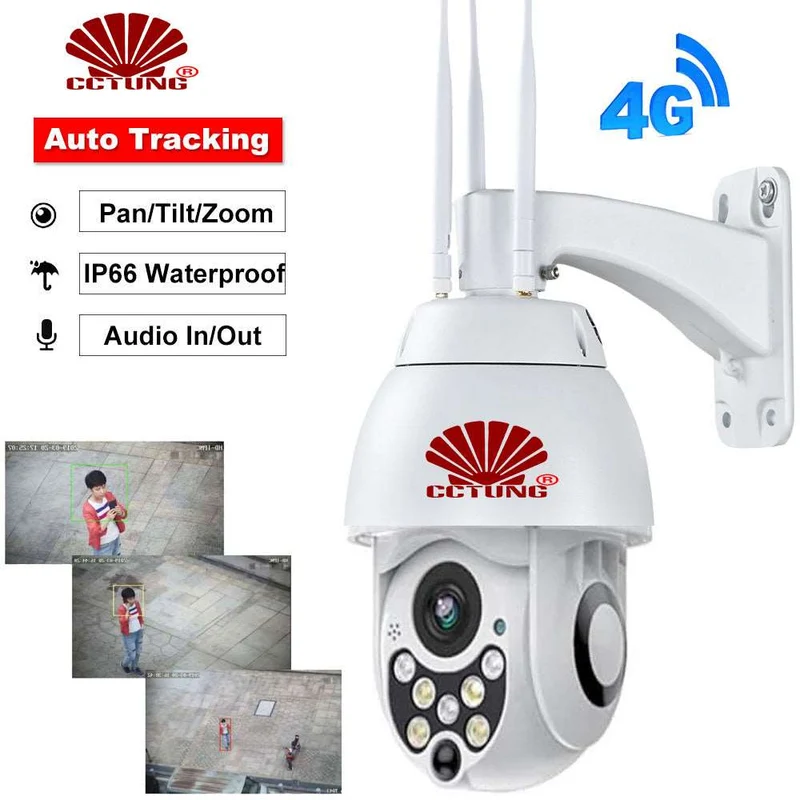 4G Mobile 1080P Mini Smart Speed Dome IP Camera with Digital Zoom Cloud Records Free APP Waterproof