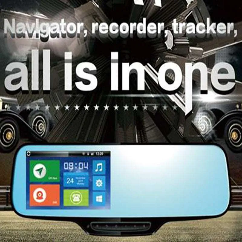 3G Android Car Strap version Mirror with Google Map Navigation GPS Tracking & Live Mobile Recorder