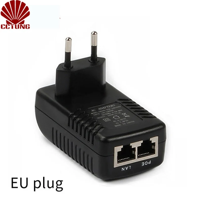 DC12V 1A POE (Power Over Ethernet) Injector 12W Wall Plug POE Switch for CCTV POE IP Cam Power