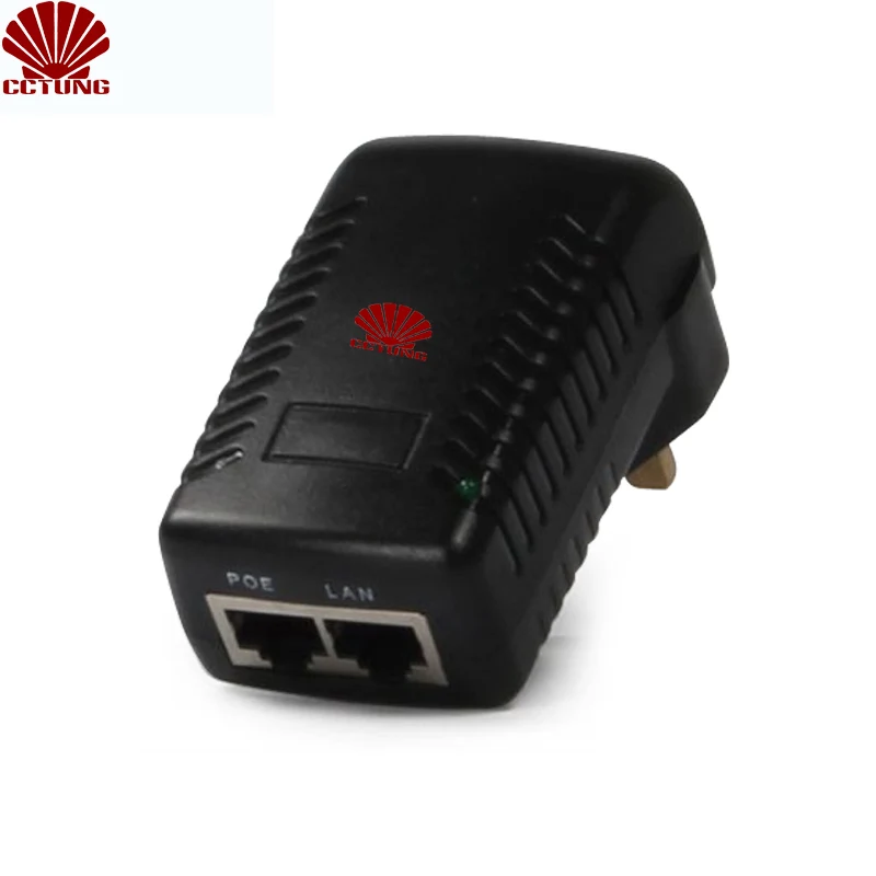 48VDC 0.5A POE (Power on Ethernet) Injector for CCTV POE IP Camera POE Switch Power Adapter Covered