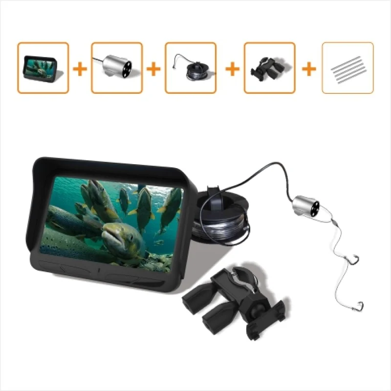 2MP HD Underwater Fishing Camera Video Fish Finder System with 30M Cable & 4.3" LCD Monitor