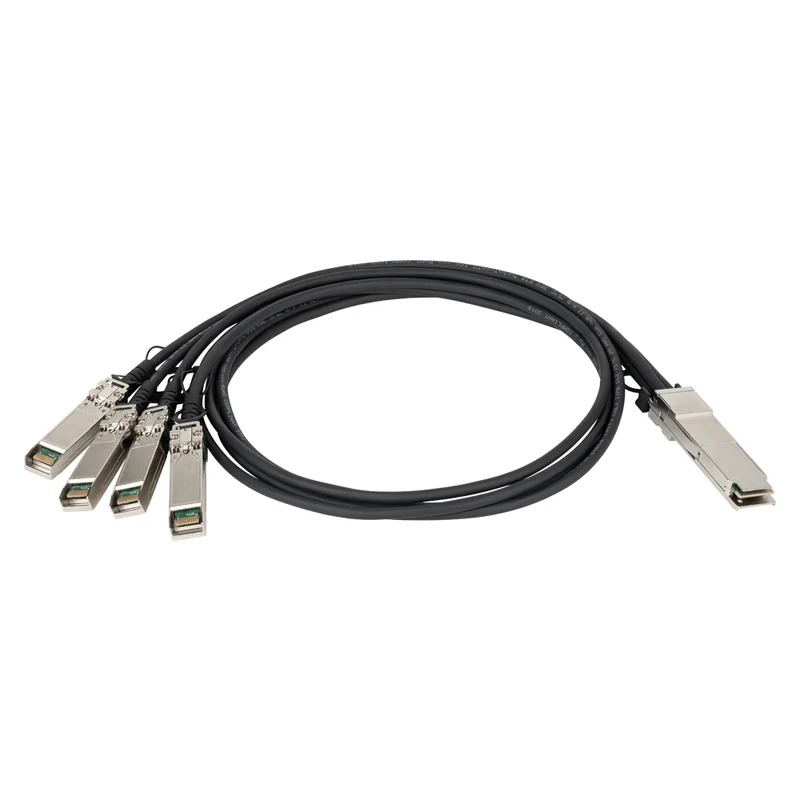 40G Passive QSFP+ Twinaxial Direct Attach Cable, QSFP+ to 4X 10G SFP+ cable, 1 meter - DEM-CB100QXS-4XS