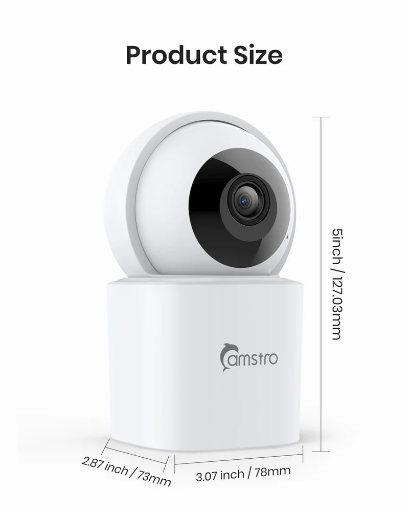 Caméra de Surveillance WiFi Intérieure PT 5MP Super HD, Panoramique & Inclinaison, Détection IA, Vision Nocturne, Audio Bidirectionnel, Sans Abonnement, Babyphone & Caméra pour Animaux