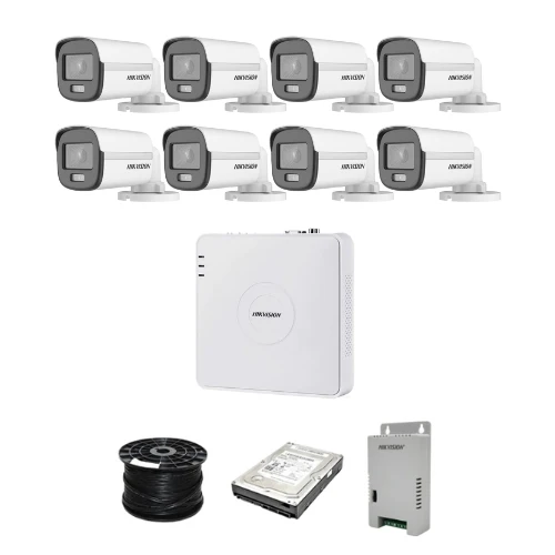 Hikvision 8 Channel 1080p 20M ColorVu Kit With Audio SMART HYBRID Cameras | 1TB HDD | 100m RG59