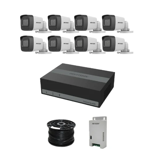HikVision 8 Ch Turbo HD Kit - NEW 8ch eDVR - 8 x HD1080P Camera - 20M Night vision - 480GB - 100m Cable