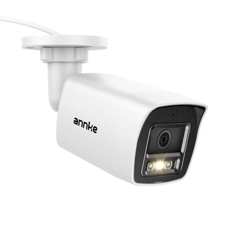 ANNKE Caméra de Surveillance PoE Extérieure 4K 8MP, Vision Nocturne Couleur，Détection des personnes et véhicules, 3 modes nocturnes, Audio, IP67, H.265+, Carte microSD 512 Go, Objectif 4 mm