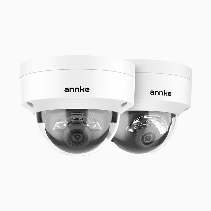 C800D - Lot de 2 Caméra de Surveillance extérieure PoE 4K Dome, vision nocturne en couleur et infrarouge, Détection Personne-Véhicule, Microphone intégré, Champ de vision de 96°, IP67 & IK08, RTSP pris en charge