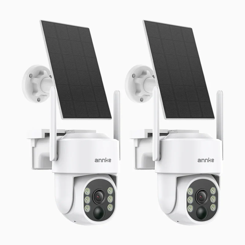 WB400 - Lot de 2 Caméra de Surveillance Extérieure Sans Fil 4MP, WiFi Bi-Bande, Pan 270° & Tilt 90°, Batterie 9000 mAh & Panneau Solaire, Détection de Mouvement, Audio Bidirectionnel