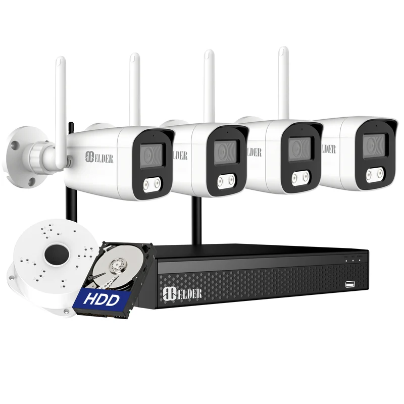 4K WiFi Security Camera System 1TB - Certified Open Box, Semi Wireless Surveillance Cameras Outdoor DIY