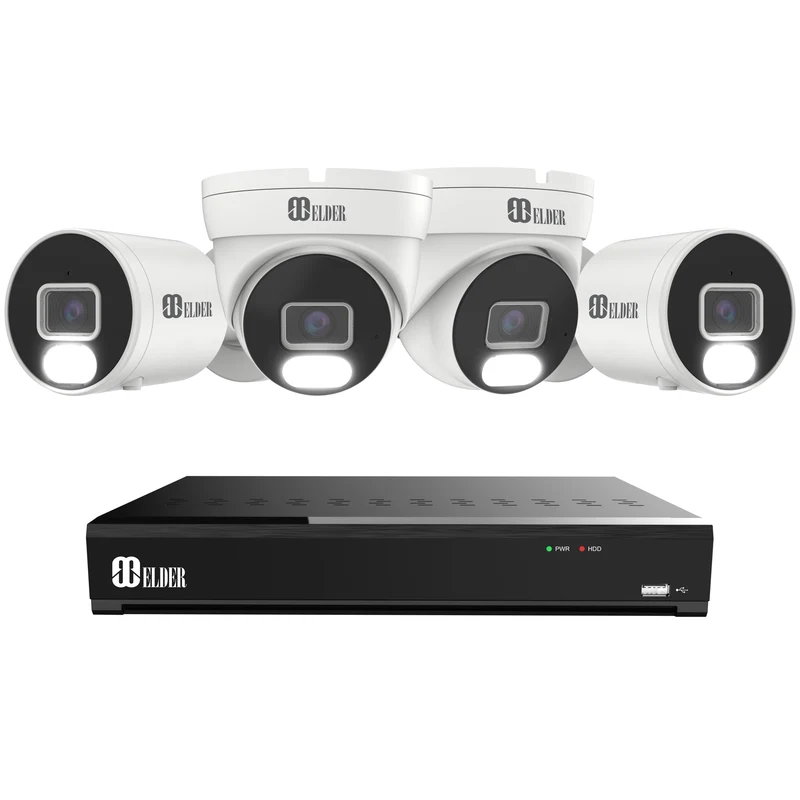 Elder 4K Security Camera System 8MP, 8Ch NVR PoE 4K Camera Outdoor Color Night Vision, Person & Vehicle Detection Smart Home Surveillance Wired DIY, Hunter Series