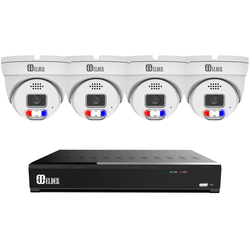 Elder AI 12MP Security Camera System NVR 8Ch PoE, 4K+ Cameras Ultra-Smart Dual-Light Outdoor, Face & License Plate, Sony Sensor & NDAA, Spotlight Dome Surveillance Wired NocVU Series
