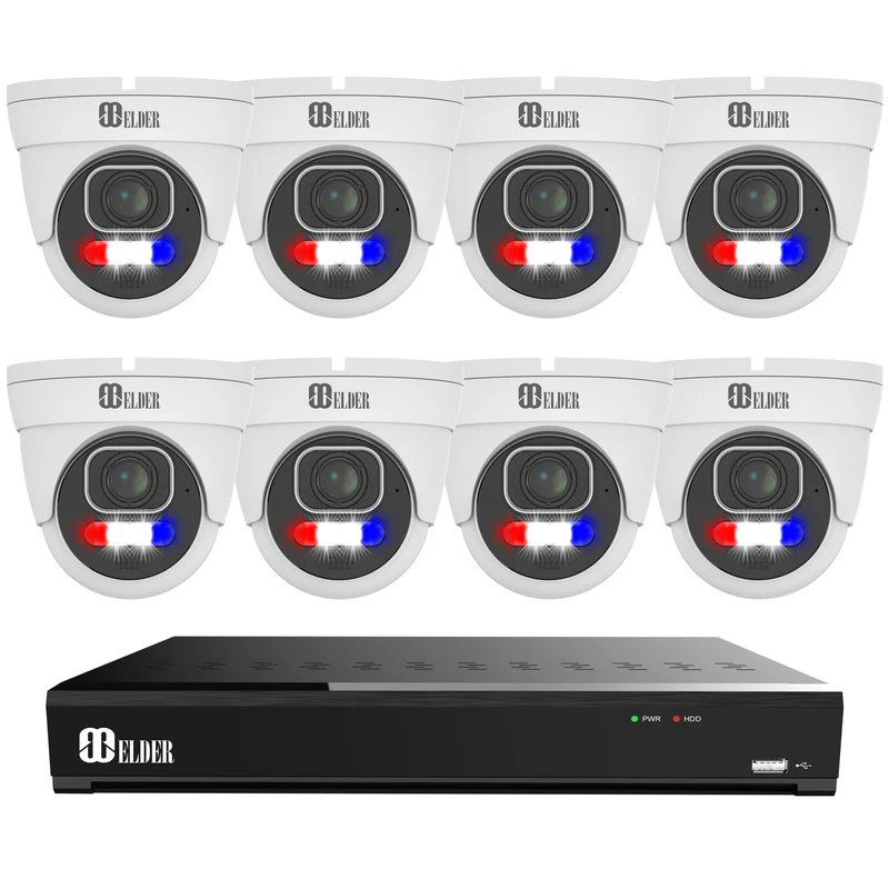 Elder AI Security Camera System Motorized 12MP NVR 16Ch PoE, 4K Cameras Dual-Light Outdoor, Sony Sensor & NDAA, Long-Range Night Vision, Full Color Dome Surveillance NocVU Series