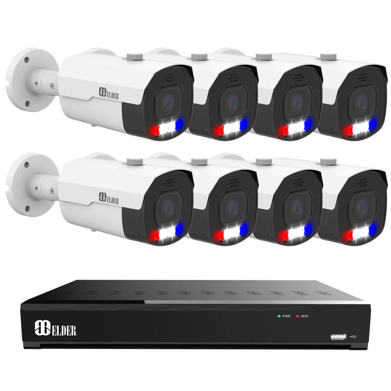 Elder AI Security Camera System Motorized 12MP NVR 16Ch PoE, 4K Cameras Dual-Light Outdoor, Sony Sensor & NDAA, Long-Range Night Vision, Full Color Bullet Surveillance NocVU Series