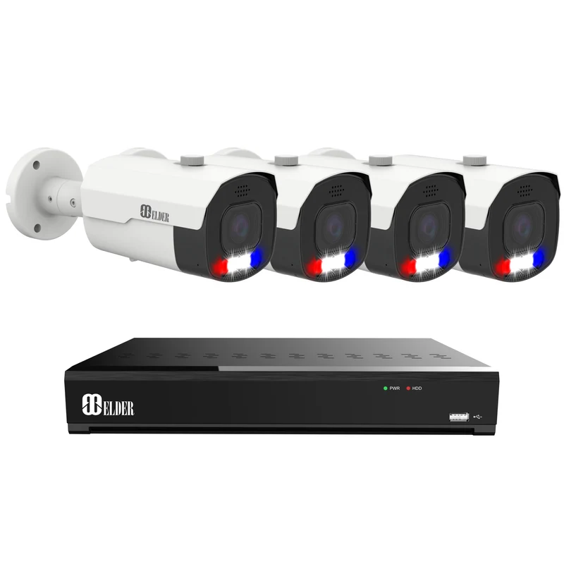 Elder AI Security Camera System Motorized 12MP NVR 8Ch PoE, 4K Cameras Dual-Light Outdoor, Sony Sensor & NDAA, Long-Range Night Vision, Full Color Bullet Surveillance NocVU Series