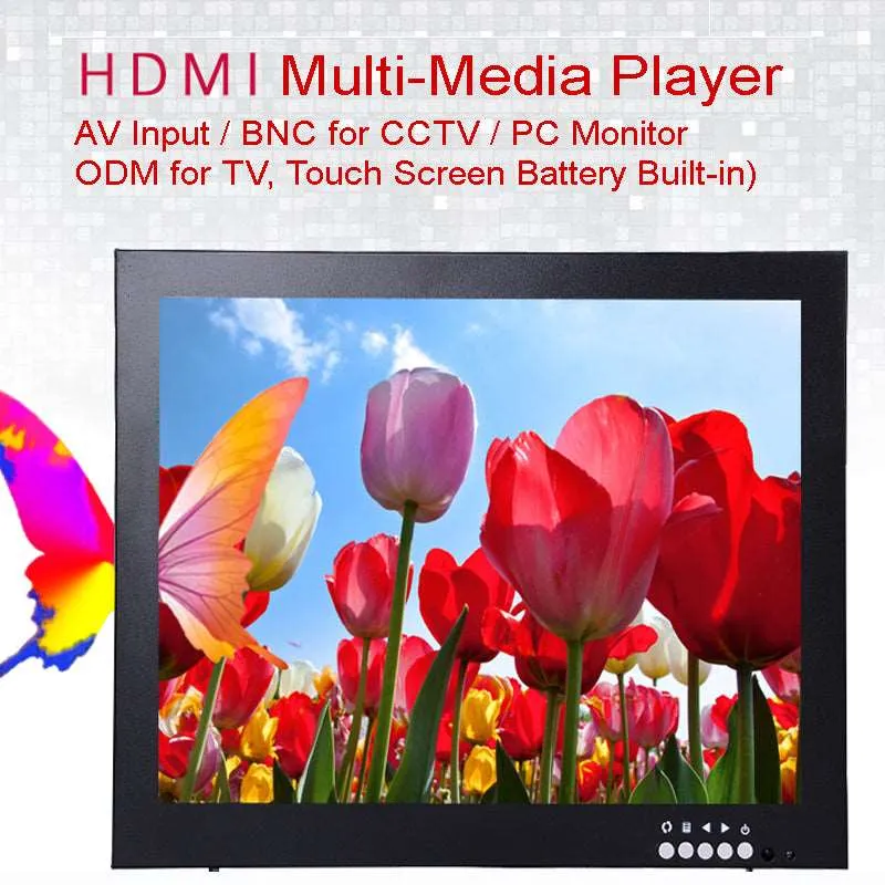 12inch 1024X768 HD CCTV Monitor with Metal Shell & HDMI VGA AV Connector for PC Multimedia Monitor