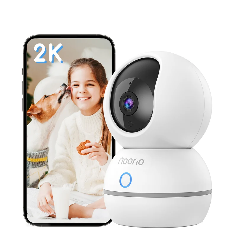Noorio CS201 Cam：2K Indoor Pet Camera Indoor ，One-Touch Call 360° Pan-Tilt，2.4G WiFi only