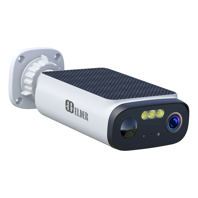 ELDER 3K Solar Security Camera Wireless 64GB, Battery Surveillance Outdoor, Smart Human Detection PIR, 2-Way Talk, Dual Light Color Night Vision, 2.4G & 5G WiFi, Works w/ Alexa & Google