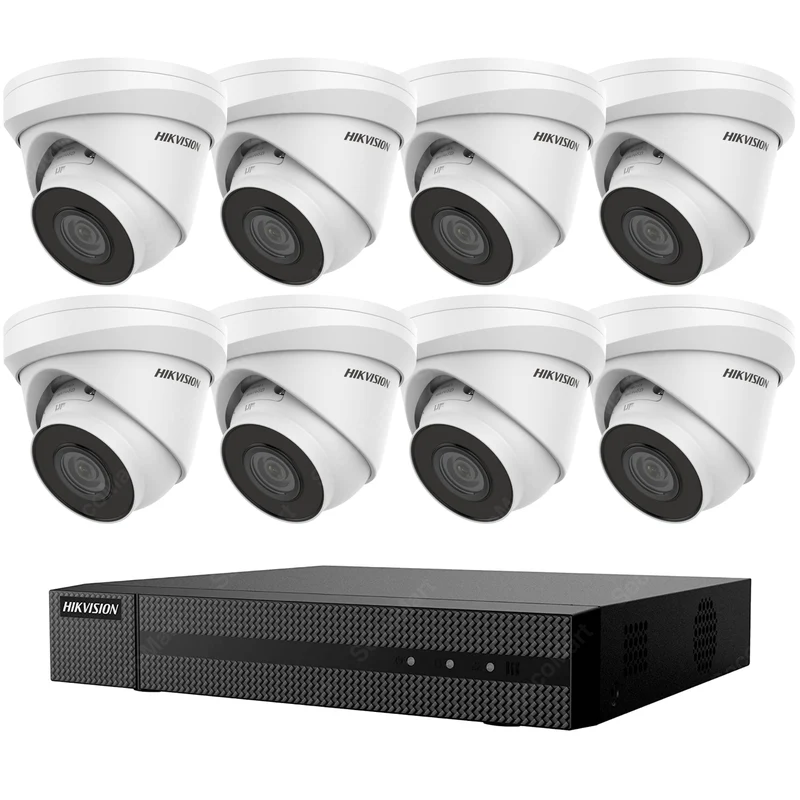 Hikvision IP Security Camera System 4K NVR 8Ch PoE 2TB, 8-Camera 4MP Turret EXIR Night Vision, EKI-K82T48 Surveillance Kit