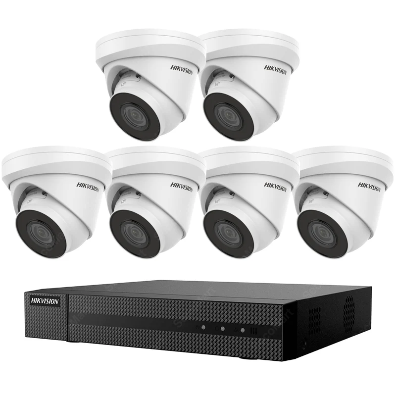 Hikvision IP Security Camera System 4K NVR 8Ch PoE 2TB, 6-Camera 4MP Turret EXIR Night Vision, EKI-K82T46 Surveillance Kit