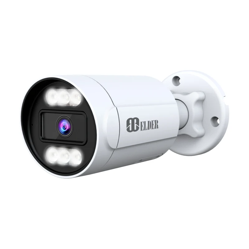 Elder 4K IP Security Camera PoE Add-on Outdoor, 8MP Surveillance Dual-Light Night Vision, Two-Way Audio, CCTV Wired Bullet Hunter-D Series