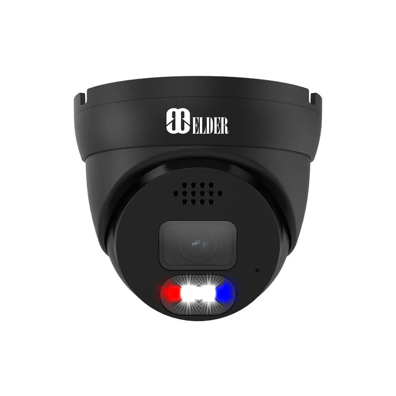 Elder AI 12MP Security Camera IP PoE Outdoor 4K+, Dual-Light Color Night Vision, Sony Sensor & NDAA Surveillance, Smart Face & License Plate, Two-Way Audio Dome Black NocVU Series