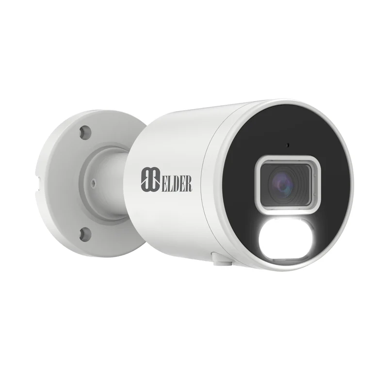 Elder 4K IP Security Camera 8MP PoE Outdoor, Dual-Light Color Night Vision & Built-in Mic, NDAA Surveillance Bullet Hunter-HE Series