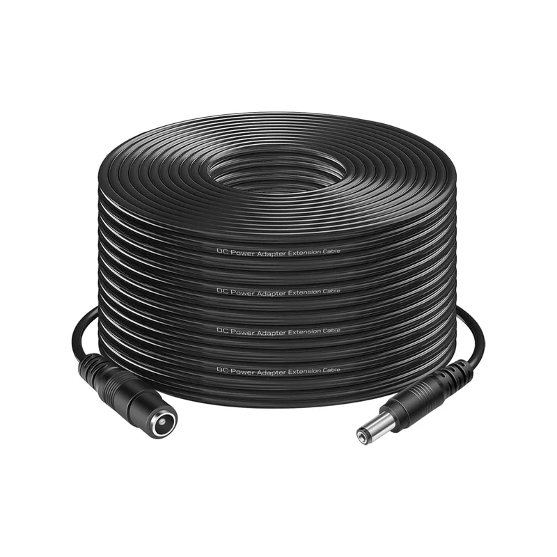 Power Adapter Extension Cable 10m (33ft) Male to Female 5.5mm x 2.1mm Power Cable Cord, 12V DC Supply Adapter Plug Cable for Security Camera - 33 Feet - 10 Meter
