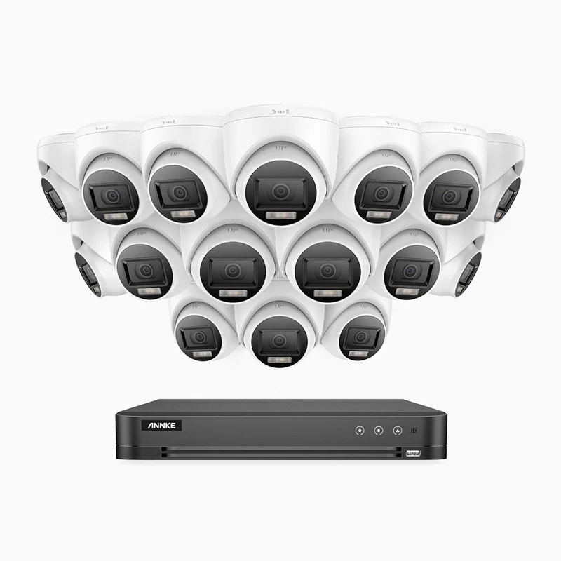 ADLK800 - Kit de surveillance CCTV filaire à double lumière 4K à 16 canaux avec 16 caméras, 3840x2160@20fps, f/1.6 Super Ouverture, signal de sortie 4-en-1, IP67
