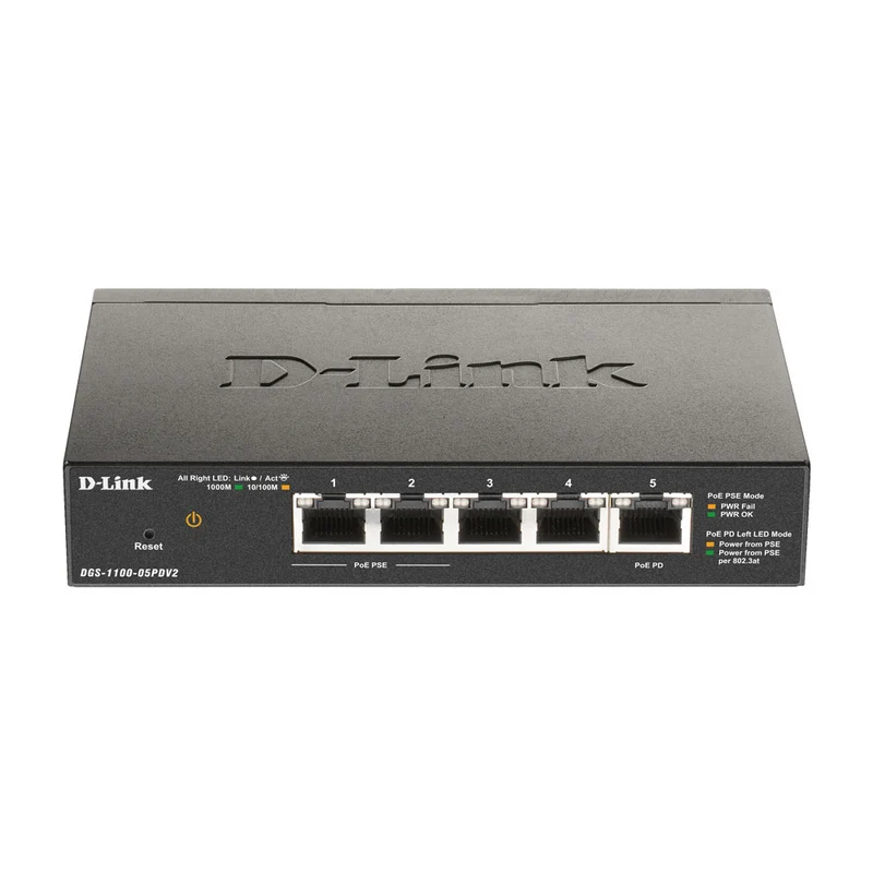 5-Port PoE-powered Gigabit Smart managed Switch - DGS-1100-05PDV2