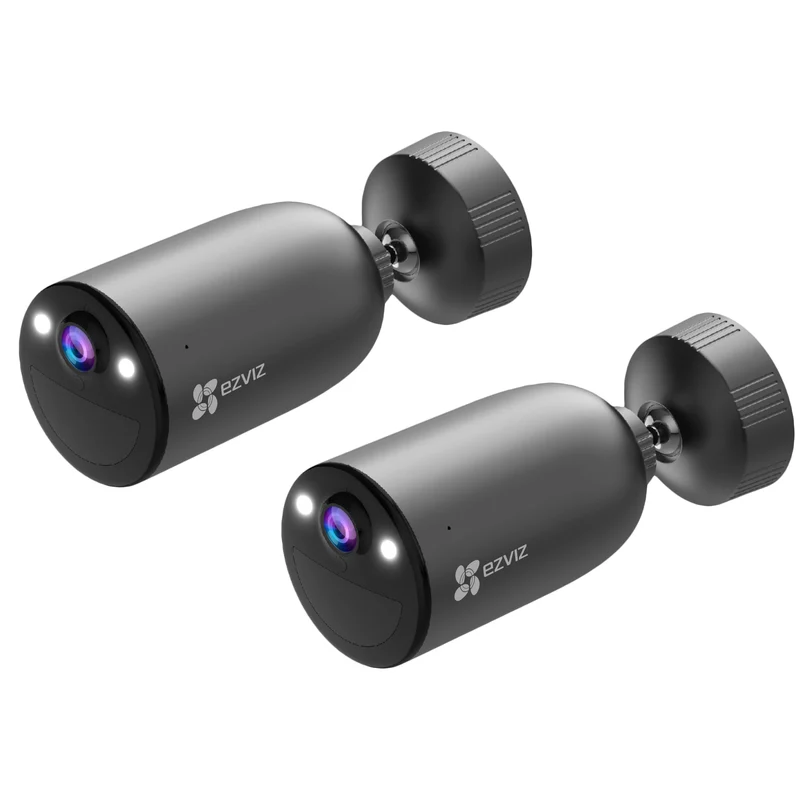 Ezviz Wireless Security Camera Outdoor 2K WiFi Battery 2pcs, Wire-Free Smart Home AI Human Detection & DIY Kit, Spotlight Defense Color Night Vision & Two-Way Audio